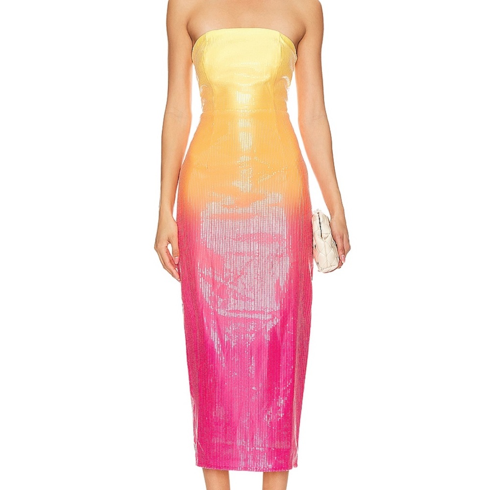 Malibu Strapless Dress in Tropical
